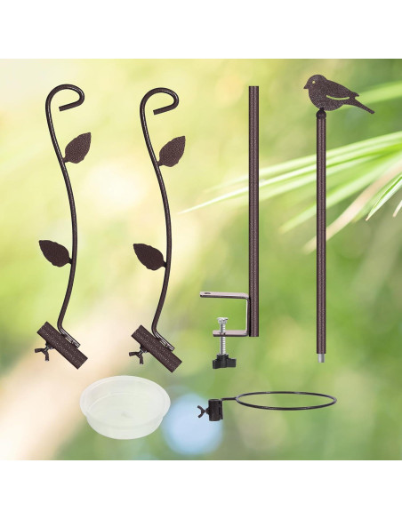 Polo de Comedero para Aves YINGYM con Ganchos y Tazón de Agua