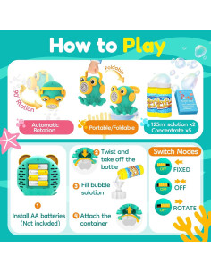 Máquina de Burbujas Pulpo Feliz Infancia - 125ml, LED, 3 años+ 2