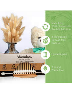 Bastones de Algodón de Bambú BIKO 200 Unidades Hipoalergénicos 2