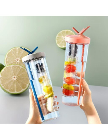 Botella de Agua Deportiva LFRNZS 30oz Rosa con Infusor