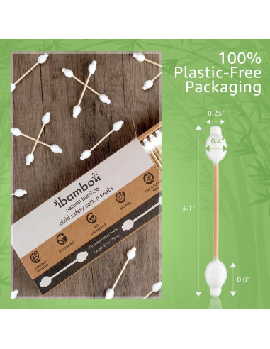 Bastones de Algodón de Bambú BIKO 200 Unidades Hipoalergénicos