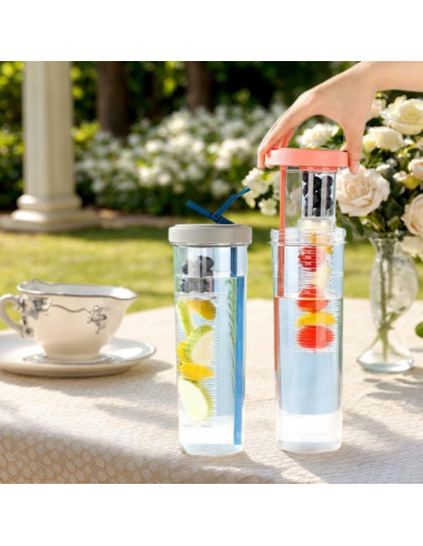 Botella de Agua Deportiva LFRNZS 30oz Rosa con Infusor