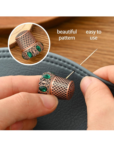 Dedal Vintage Cobre Rojo Flrhsjx para Coser y Manualidades