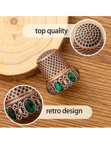 Dedal Vintage Cobre Rojo Flrhsjx para Coser y Manualidades