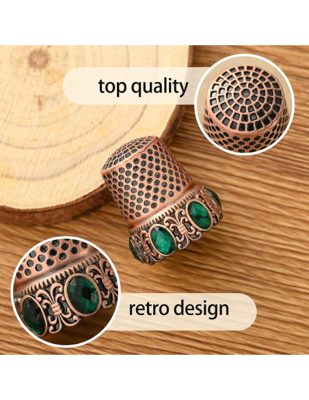 Dedal Vintage Cobre Rojo Flrhsjx para Coser y Manualidades