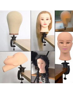 Soporte de Cabeza de Maniquí para Pelucas MMlover Negro 1 Unidad 2