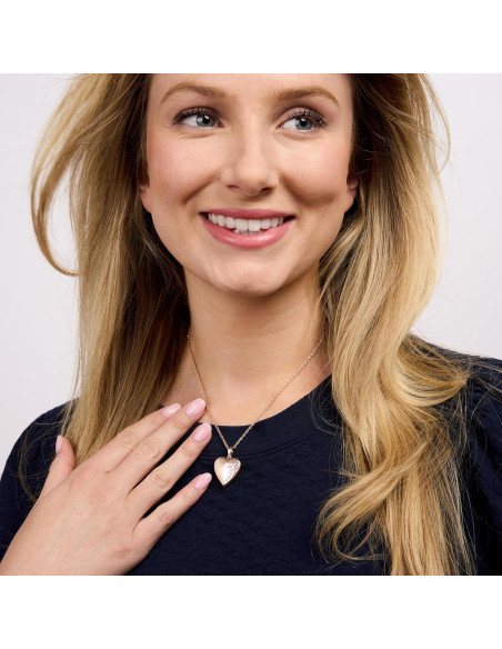 Collar Locket Corazón Personalizado Oro Rosa 1 Foto 1.9 cm Collar Locket Corazón Personalizado Oro Rosa 1 Foto 1.9 cm