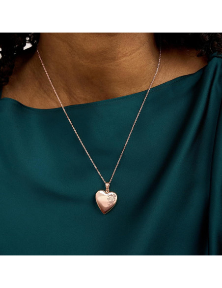 Collar Locket Corazón Personalizado Oro Rosa 1 Foto 1.9 cm Collar Locket Corazón Personalizado Oro Rosa 1 Foto 1.9 cm