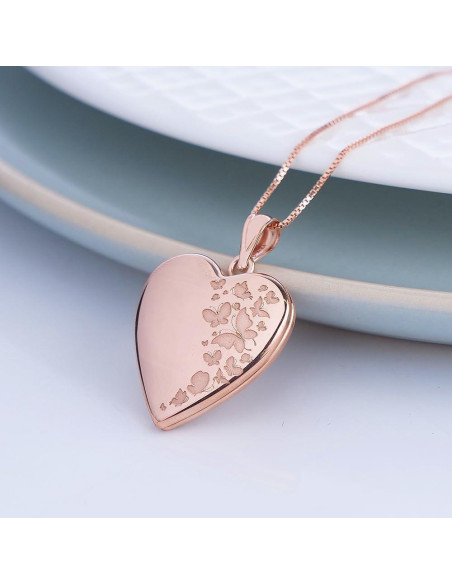 Collar Locket Corazón Personalizado Oro Rosa 1 Foto 1.9 cm Collar Locket Corazón Personalizado Oro Rosa 1 Foto 1.9 cm