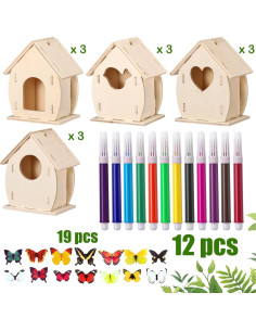 Kit de Casa de Aves de Madera DIY Outus - 12 Piezas 2