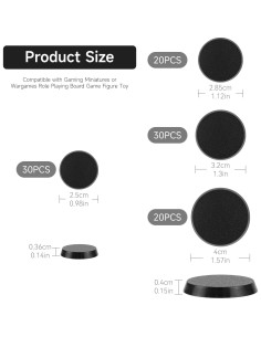 100 Piezas Bases de Acrílico para Miniaturas 25-40mm DisplayMore 2