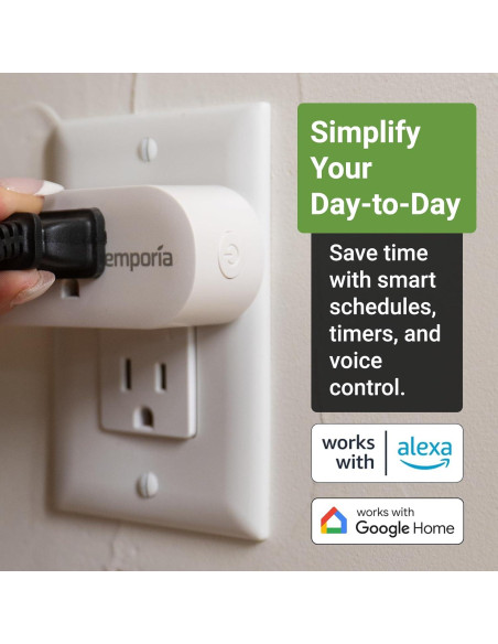 Enchufe Inteligente Emporia 15A con Monitor de Energía y WiFi