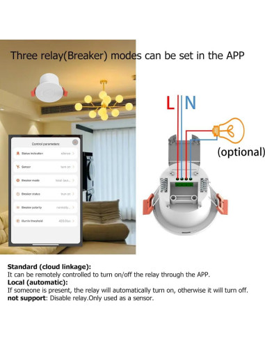 Sensor de Presencia WenzhiIoT WiFi 5.8GHz Radar 10m