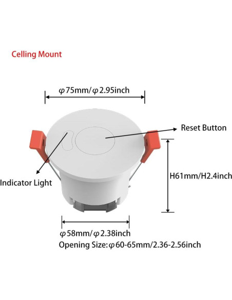 Sensor de Presencia WenzhiIoT WiFi 5.8GHz Radar 10m