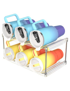 Organizador de Botellas de Agua Apilable Yieach 2 Niveles 6 Botellas