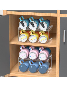 Organizador de Botellas de Agua Apilable Yieach 2 Niveles 6 Botellas 2