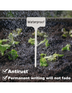 Etiquetas de Jardín Impermeables GUFJUCH 50pcs 28cm Blancas 2