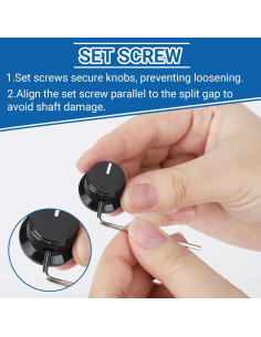 Perillas de Potenciómetro Aluminio DROK 6mm Negras - 2 Unidades 2