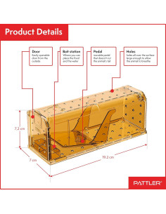 Trampas Humanas para Ratones PATTLER - 2 Piezas Grandes Naranja 2