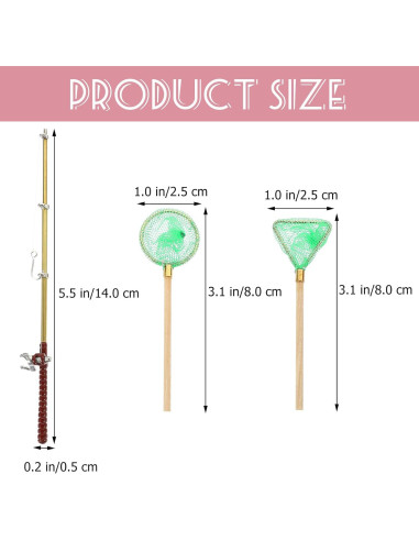 Juego de Caña de Pesca Miniatura y Red Toddmomy Azul-Cielo