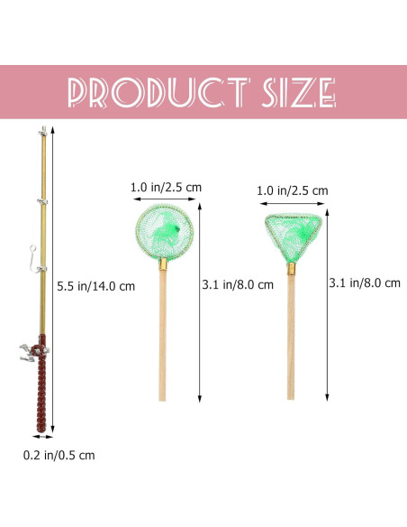 Juego de Caña de Pesca Miniatura y Red Toddmomy Azul-Cielo