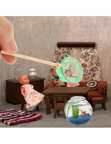 Juego de Caña de Pesca Miniatura y Red Toddmomy Azul-Cielo