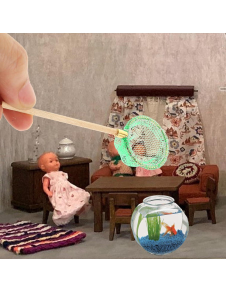 Juego de Caña de Pesca Miniatura y Red Toddmomy Azul-Cielo