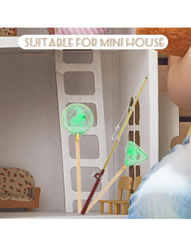 Juego de Caña de Pesca Miniatura y Red Toddmomy Azul-Cielo