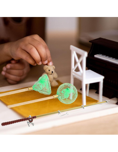 Juego de Caña de Pesca Miniatura y Red Toddmomy Azul-Cielo