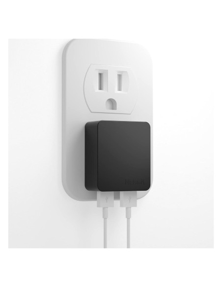 Cargador de pared USB Nekmit Slim 2 Puertos 12W Negro