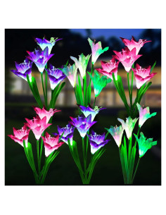 Luces Solares WdtPro 6 Piezas Jardín LED Cambiantes 7 Colores