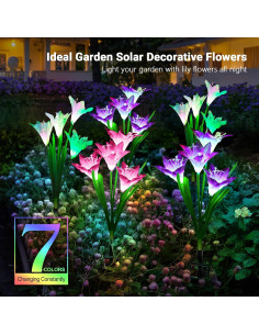 Luces Solares WdtPro 6 Piezas Jardín LED Cambiantes 7 Colores 2