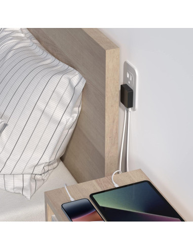 Cargador de pared USB Nekmit Slim 2 Puertos 12W Negro