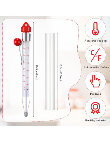 Termómetro de Caramelo Photect 2 Pcs con Clip 20.5 cm