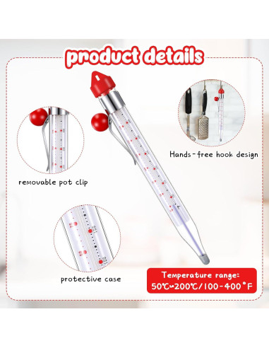 Termómetro de Caramelo Photect 2 Pcs con Clip 20.5 cm