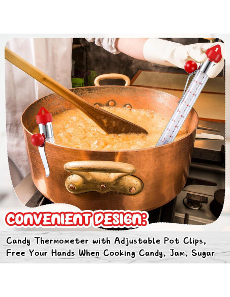 Termómetro de Caramelo Photect 2 Pcs con Clip 20.5 cm