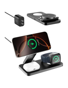 Estación de Carga Inalámbrica 3 en 1 Caxdon Qi2 Negro