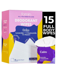 Toallitas Desodorantes FOMIN Mini 15 Unidades Lavanda y Manzanilla