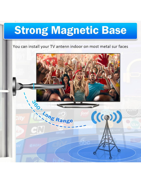 Antena de TV Digital Interior DGUPSP 360 HDTV 1080P 4K