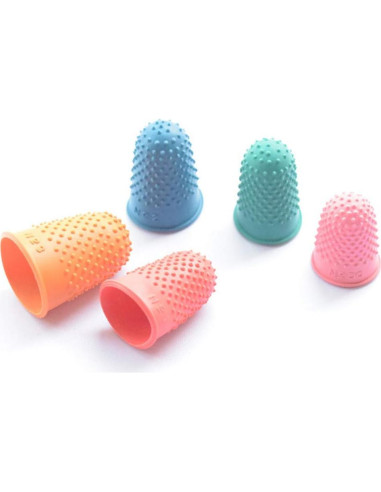 Dedales de Goma Shni 5 Piezas Antideslizantes Rosa