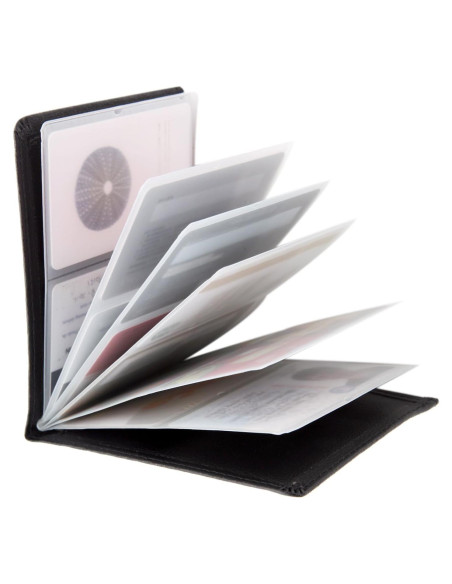 Billetera Antirrobo RFID de Cuero Negro - 12 Ranuras