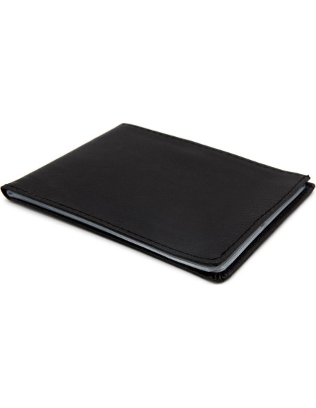 Billetera Antirrobo RFID de Cuero Negro - 12 Ranuras