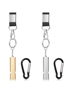 Silbatos de Emergencia Yauende 2 PCS Aluminio Ruidosos