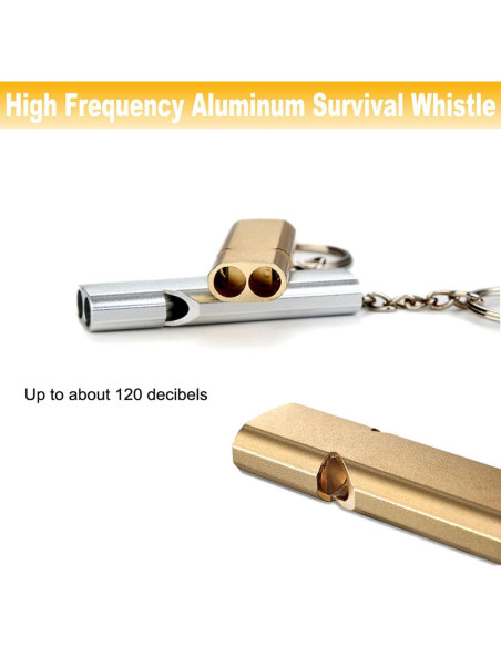 Silbatos de Emergencia Yauende 2 PCS Aluminio Ruidosos