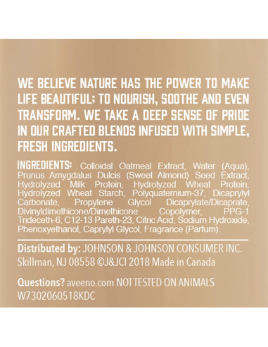 Acondicionador Sin Enjuague Aveeno Leche de Avena 92g