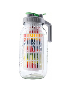 Jarra de vidrio Mason 2Qt GMCOZY con infusor y tapa hermética