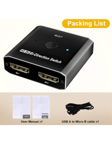 Divisor HDMI 8K 60Hz Bi-Direccional PWAYTEK S6203H-3 Divisor HDMI 8K 60Hz Bi-Direccional PWAYTEK S6203H-3