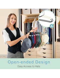 Organizador de Gorras Lomrsiul Negro - Soporte Antideslizante 2 Pzas 2