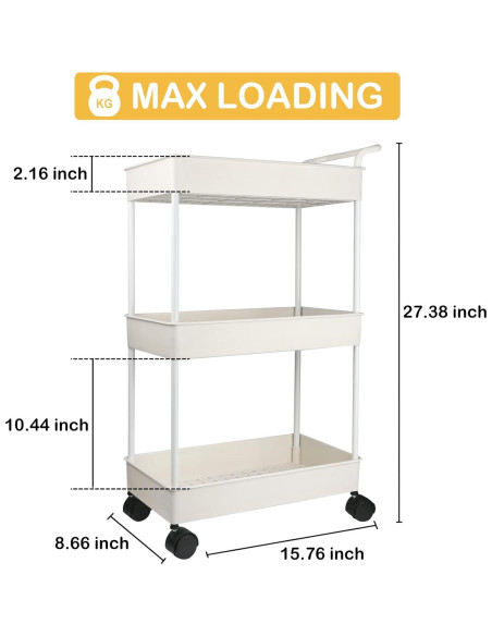 Cesta Organizador de Pañales Volnamal Beige Móvil 69.49 cm