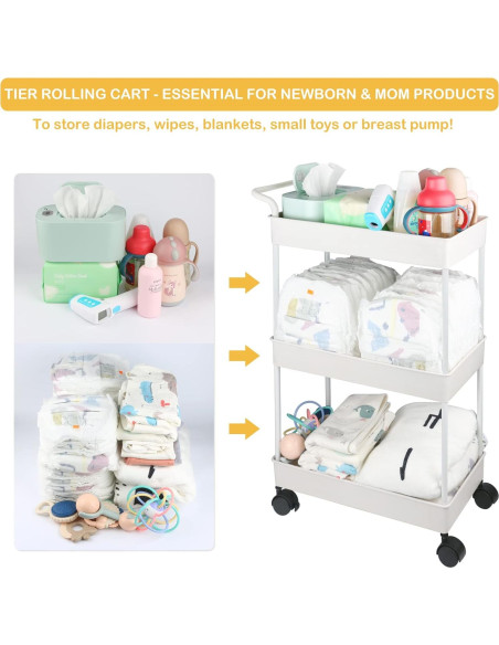 Cesta Organizador de Pañales Volnamal Beige Móvil 69.49 cm